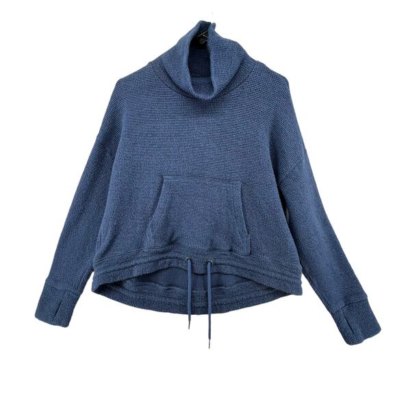 Sweaty Betty US Size 12 Sweater Chunky Knit Turtleneck Kangaroo Pouch Thumbholes - Picture 1 of 5
